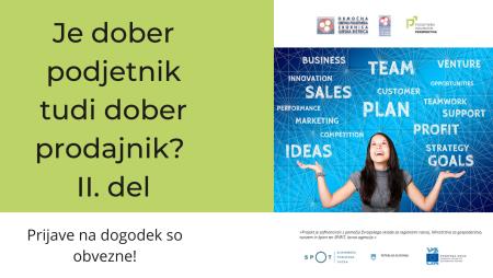 Je dober podjetnik tudi dober prodajnik II.  del